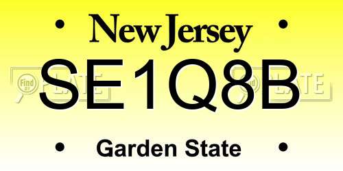 SE1Q8B New Jersey License Plate