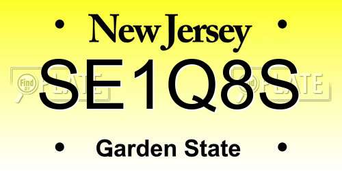 SE1Q8S New Jersey License Plate