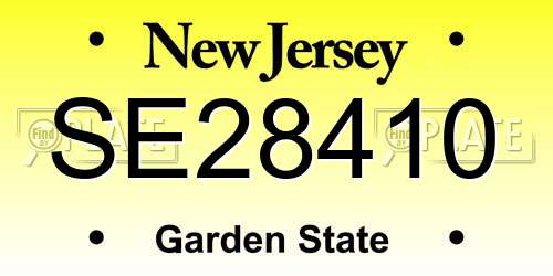 SE28410 New Jersey License Plate