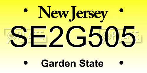 SE2G505 New Jersey License Plate