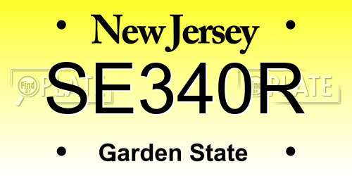 SE340R New Jersey License Plate
