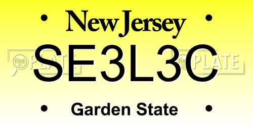 SE3L3C New Jersey License Plate