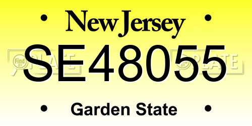 SE48055 New Jersey License Plate