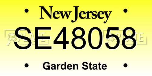 SE48058 New Jersey License Plate