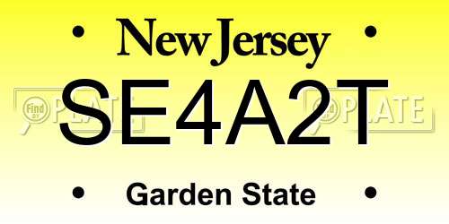 SE4A2T New Jersey License Plate