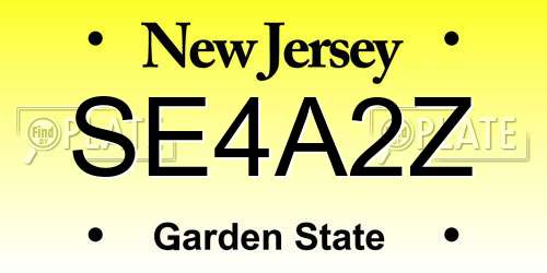 SE4A2Z New Jersey License Plate