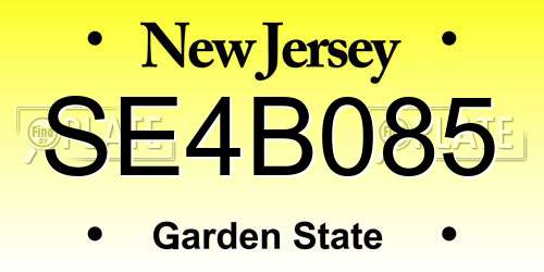 SE4B085 New Jersey License Plate
