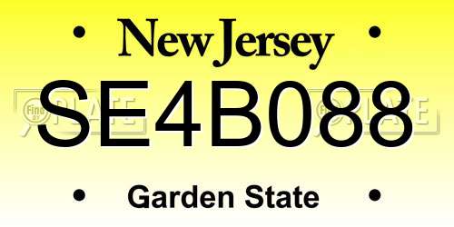 SE4B088 New Jersey License Plate