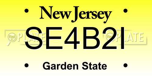 SE4B2I New Jersey License Plate