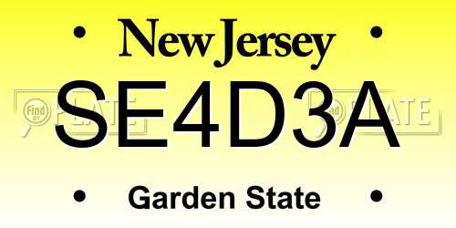 SE4D3A New Jersey License Plate