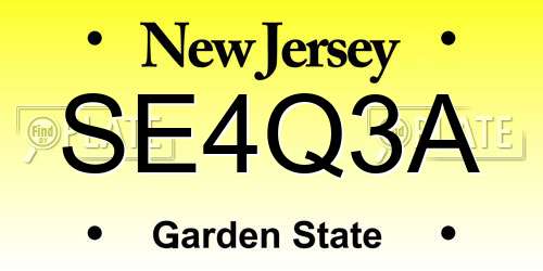 SE4Q3A New Jersey License Plate