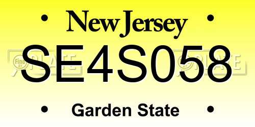 SE4S058 New Jersey License Plate