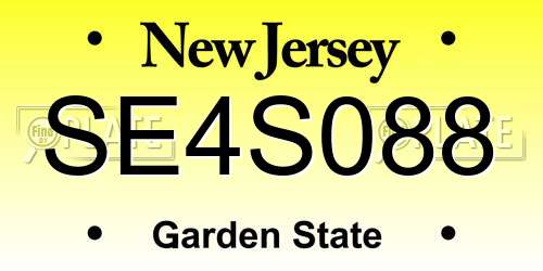 SE4S088 New Jersey License Plate