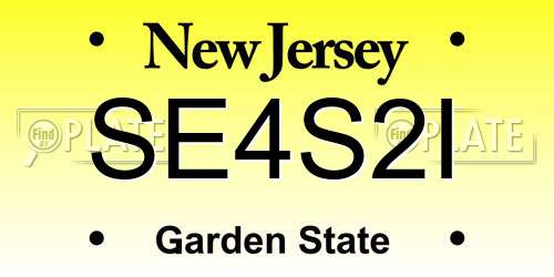 SE4S2I New Jersey License Plate