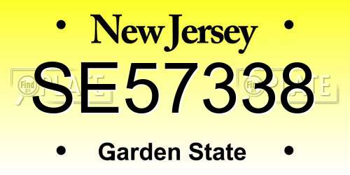 SE57338 New Jersey License Plate