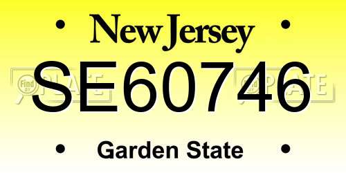 SE60746 New Jersey License Plate