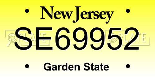 SE69952 New Jersey License Plate