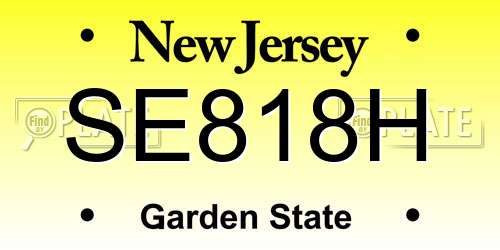 SE818H New Jersey License Plate