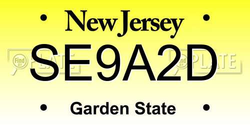 SE9A2D New Jersey License Plate