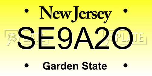 SE9A2O New Jersey License Plate