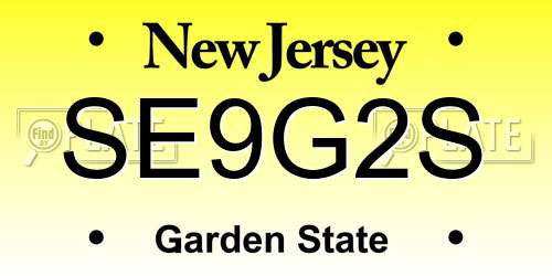 SE9G2S New Jersey License Plate