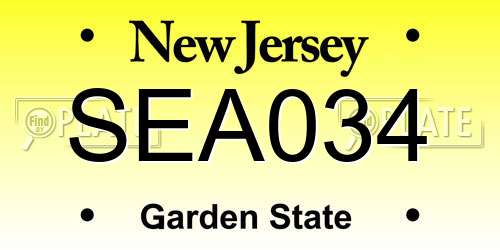 SEA034 New Jersey License Plate