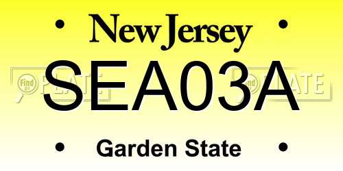 SEA03A New Jersey License Plate