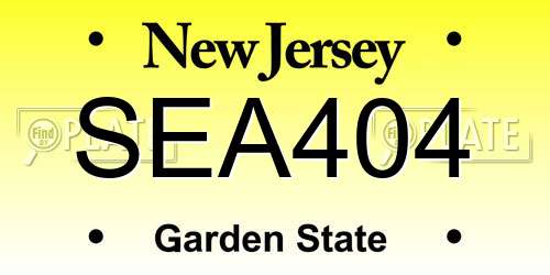 SEA404 New Jersey License Plate