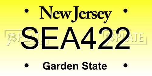 SEA422 New Jersey License Plate