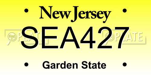 SEA427 New Jersey License Plate