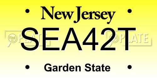 SEA42T New Jersey License Plate