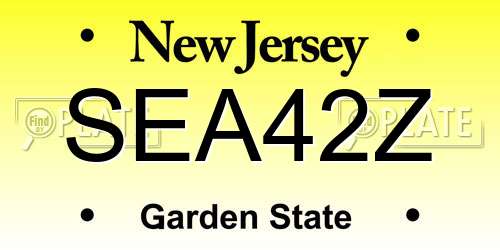 SEA42Z New Jersey License Plate