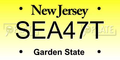 SEA47T New Jersey License Plate