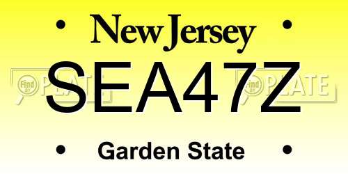 SEA47Z New Jersey License Plate