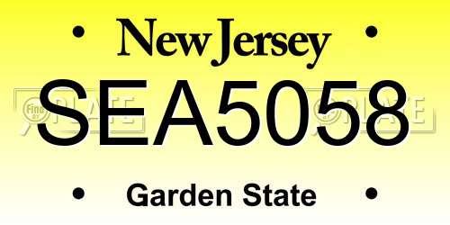 SEA5058 New Jersey License Plate