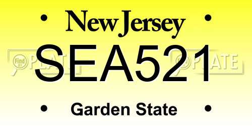 SEA521 New Jersey License Plate