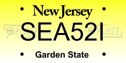 SEA52I New Jersey License Plate