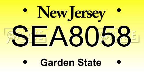 SEA8058 New Jersey License Plate