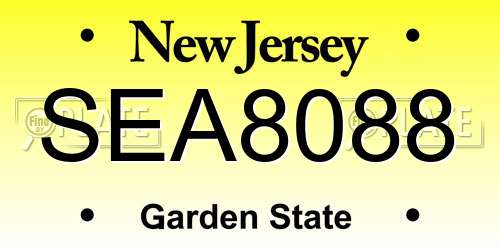 SEA8088 New Jersey License Plate