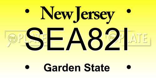 SEA82I New Jersey License Plate