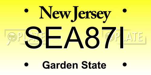 SEA87I New Jersey License Plate