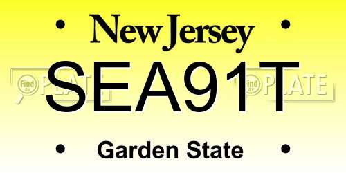 SEA91T New Jersey License Plate