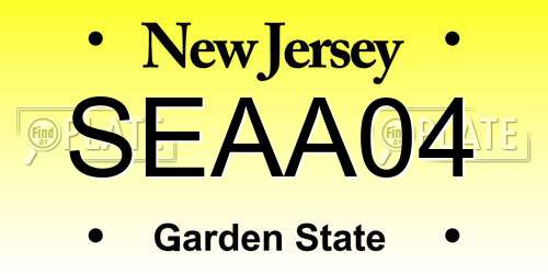 SEAA04 New Jersey License Plate