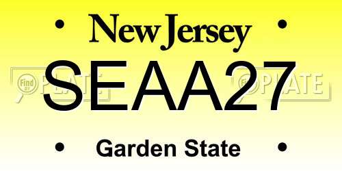 SEAA27 New Jersey License Plate