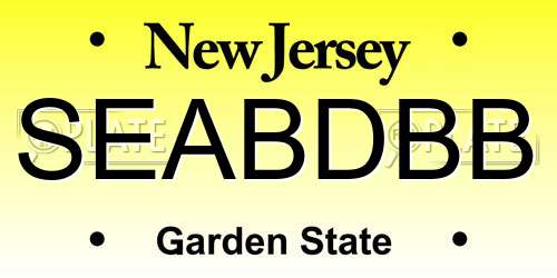 SEABDBB New Jersey License Plate