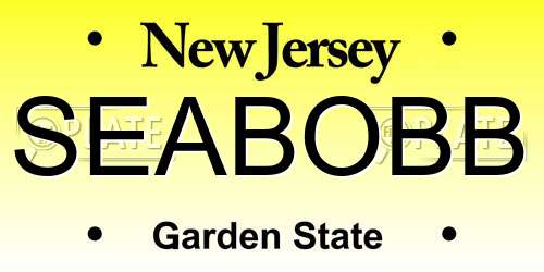 SEABOBB New Jersey License Plate
