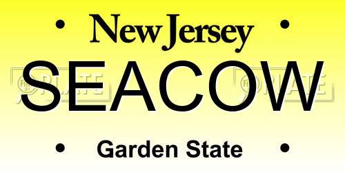 SEACOW New Jersey License Plate