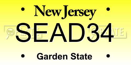 SEAD34 New Jersey License Plate