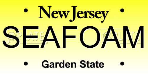 SEAFOAM New Jersey License Plate