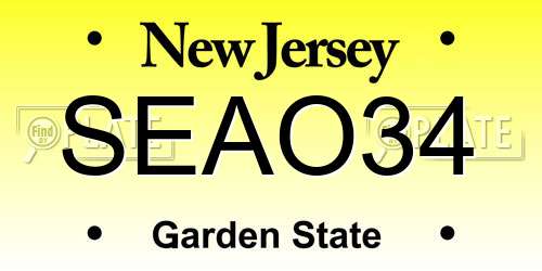 SEAO34 New Jersey License Plate